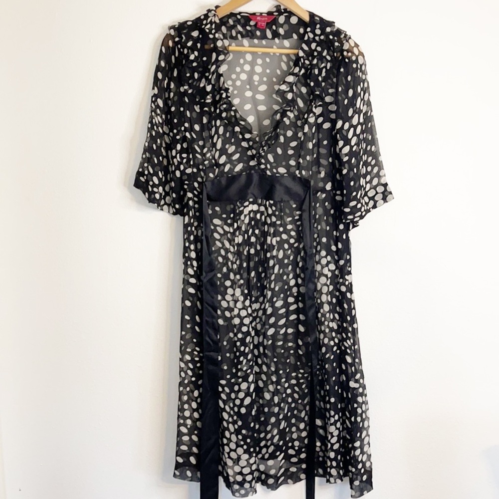Monsoon silk dot dress